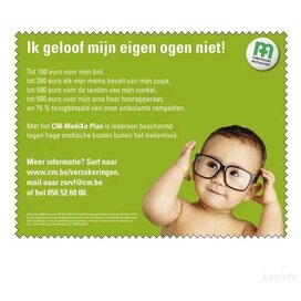 Brillendoekjes verpakt - Deze doekjes zijn geschikt om uw kostbare bril mooi schoon te houden. Ze zijn gemaakt van micofiber en dus ook geschikt om uw tablet, telefoonscherm en computerscherm mee te reiningen. De prijs in de staffel is inclusief opdruk in 1 kleur meerdere kleuren of full-colour is tegen een kleine meerprijs ook mogelijk. Levertijd voor deze artikelen is 3 weken.