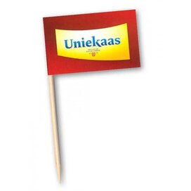Cocktailprikkers bedrukken met logo - cocktailprikkers bedrukken met logo, lengte 70 mm formaat vlaggetje 25 x 40 mm., per 50 stuks hygiënisch verpakt, prijs bij&nbsp;De prijzen zijn inclusief een full colour bedrukking. Deze cocktailprikkers worden aflopend bedrukt.