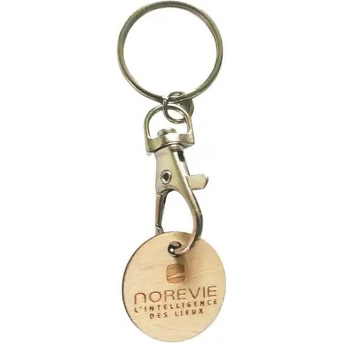 houten winkelwagenmuntjes met logo