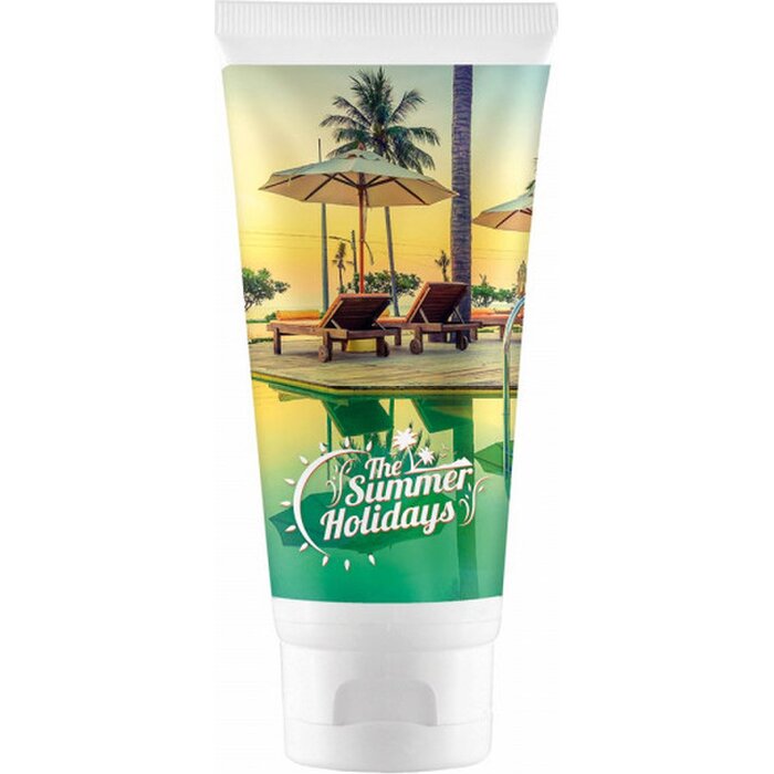 zonnebrandcreme met opdruk