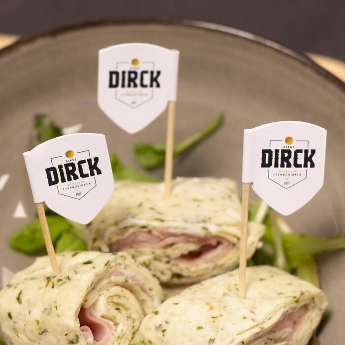 bedrukte cocktailprikkers met logo