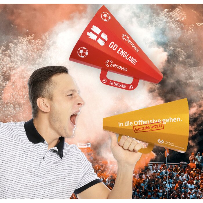 megafoons met opdruk
