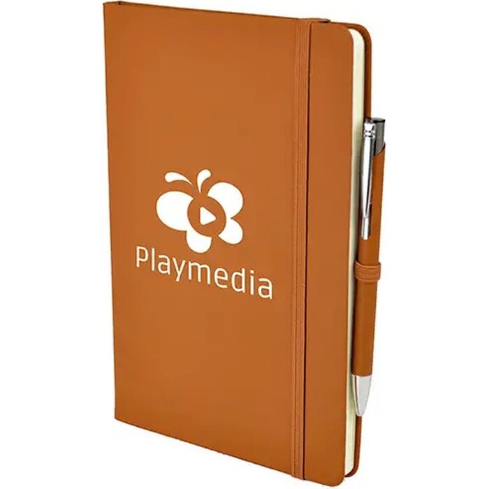 bedrukte notitieboekjes met pen