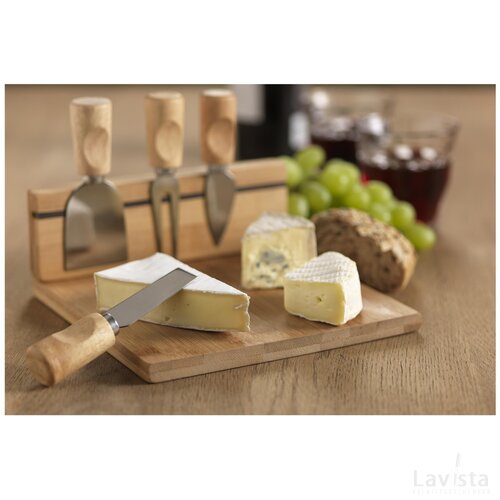 Kaasplank met magnetische messenhouder Bruin