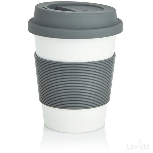 PLA koffiemok grijs, wit
