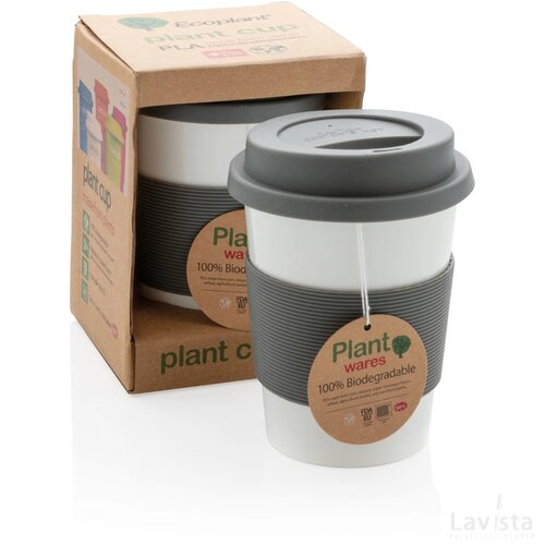 PLA koffiemok grijs, wit