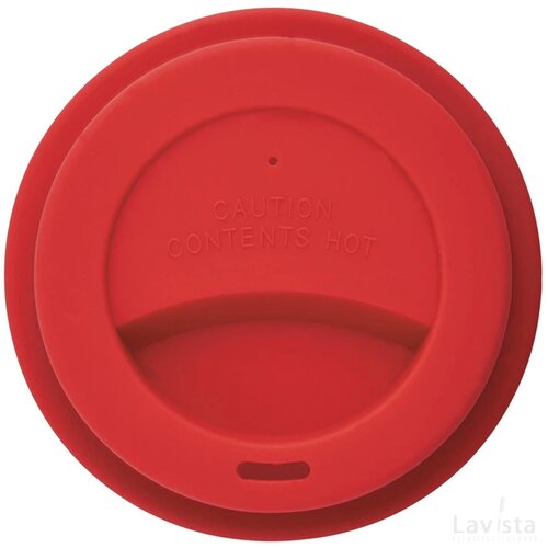 PLA koffiemok rood, wit