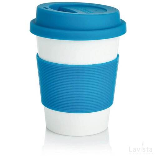 PLA koffiemok blauw, wit