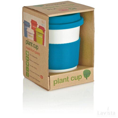 PLA koffiemok blauw, wit