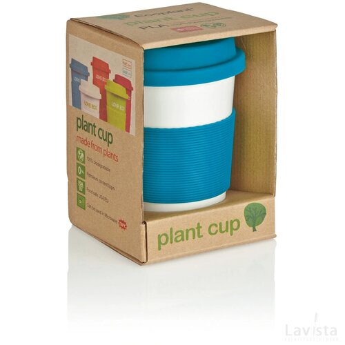PLA koffiemok blauw, wit