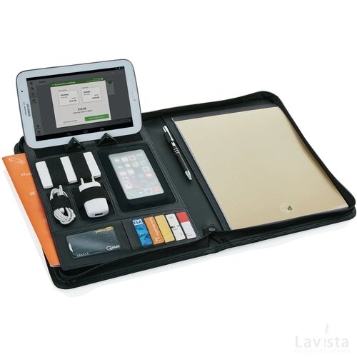 Essential tech portfolio met rits zwart