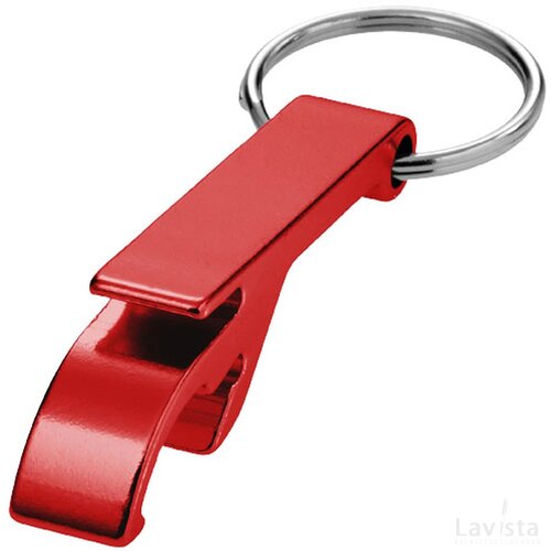 Sleutelhanger met fles- en blikopener Rood