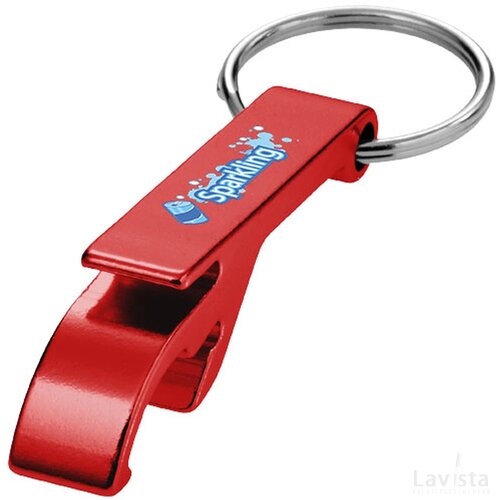 Sleutelhanger met fles- en blikopener Rood