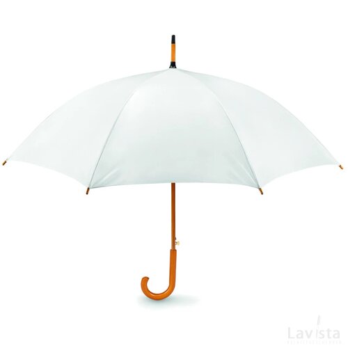 Paraplu met houten handvat Cumuli wit