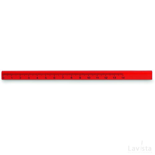 Timmermanspotlood met liniaal Rood