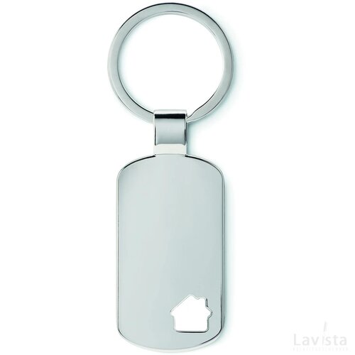 Metalen sleutelhanger, huisje House key mat zilver
