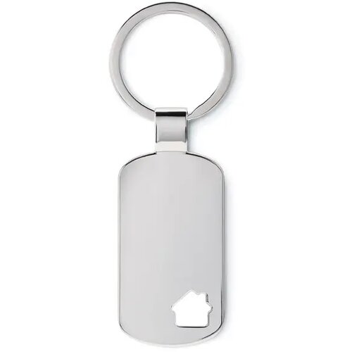 Metalen sleutelhanger, huisje House key mat zilver