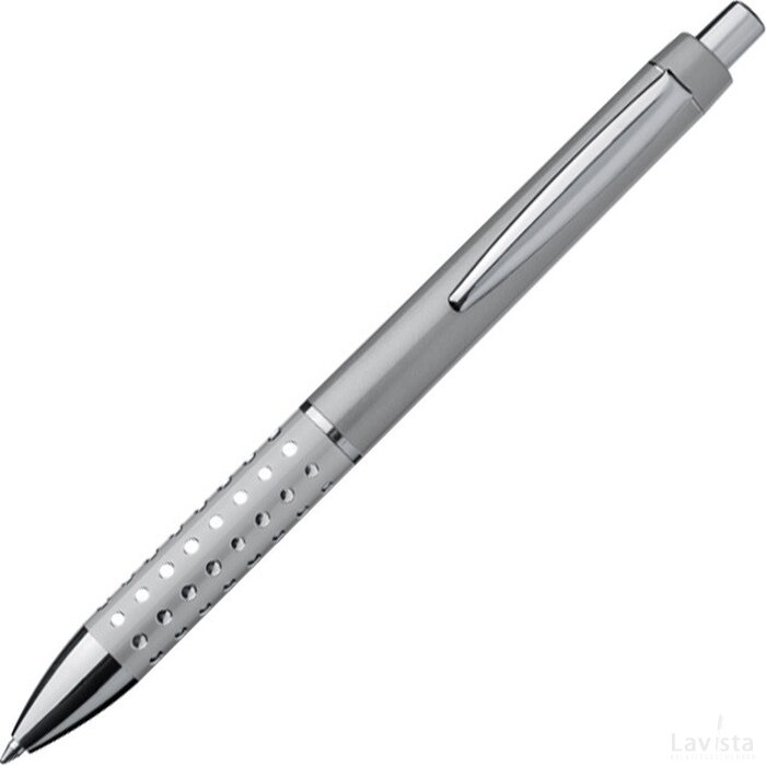 Kunststof pen met glimmend effekt Diez grijs silvergrey zilvergrijs