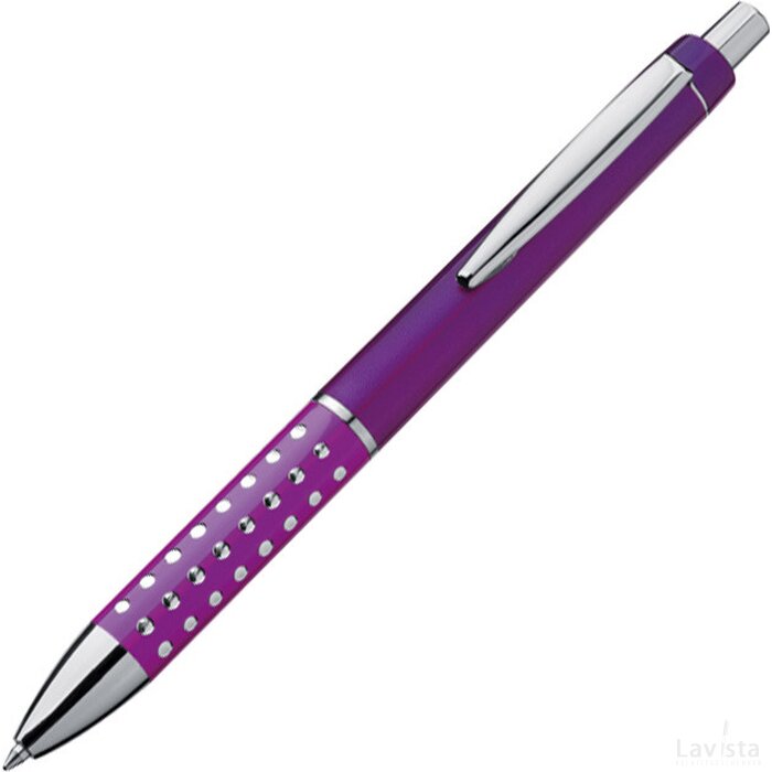 Kunststof pen met glimmend effekt Diez paars purple roze