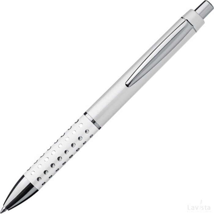 Kunststof pen met glimmend effekt Diez wit