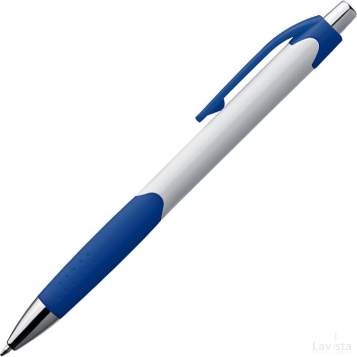 Pen met drukmechanisme en een rubberen grip Egeln blauw