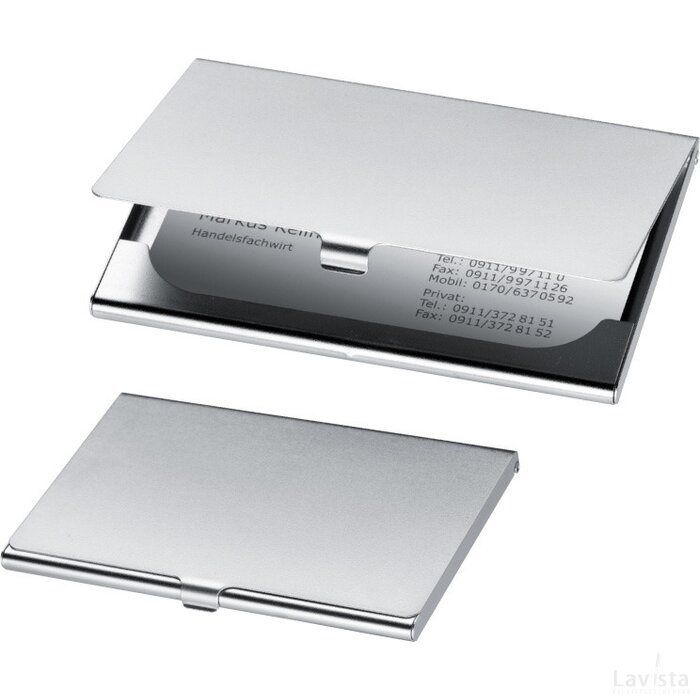 Metalen visitenkaarthouder Hettstedt grijs silvergrey