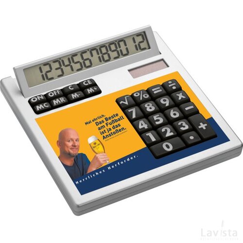Calculator met bedrukt inlegplaatje Wit