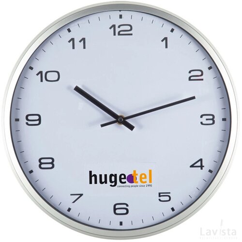 Wandklok met zilveren rand Nettetal wit
