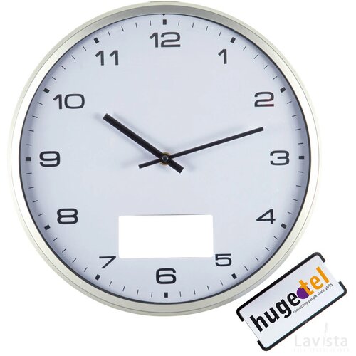 Wandklok met zilveren rand Nettetal wit