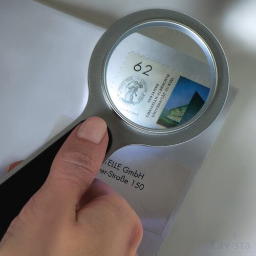 Kunststof loep met licht Zwart