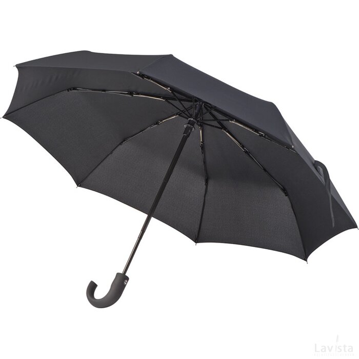 Ferraghini opvouwbare paraplu met handvat Lech zwart