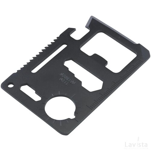 Creditcard multitool met 11 functies Zwart