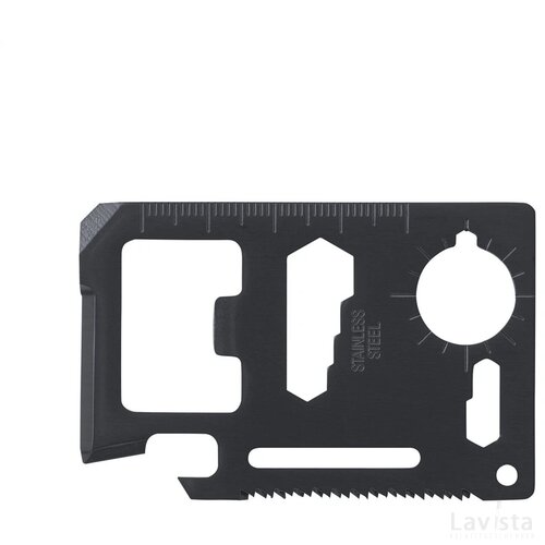 Creditcard multitool met 11 functies Zwart