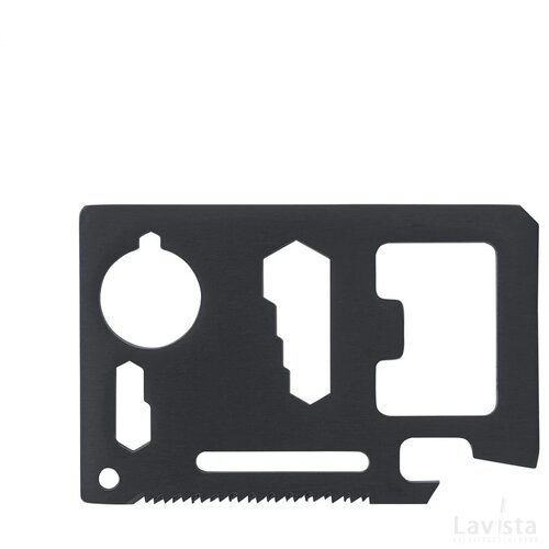 Creditcard multitool met 11 functies Zwart