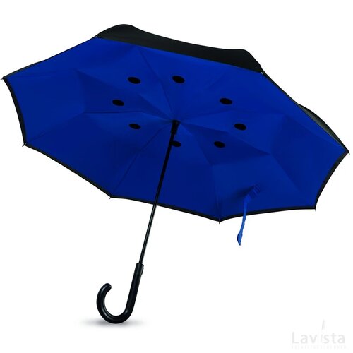 Reversible paraplu Dundee royal blauw