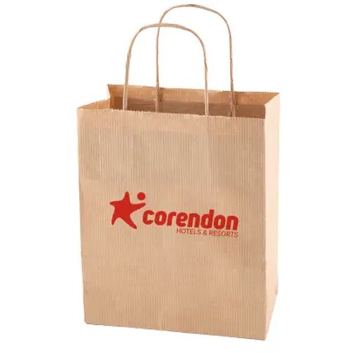 Papieren tas wit en bruin 180x70x220 mm