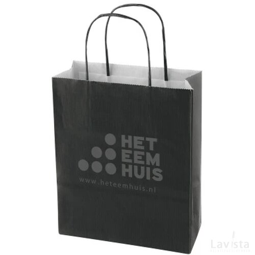 Papieren tas gekleurd 180 x 220 x 80 mm. zwart