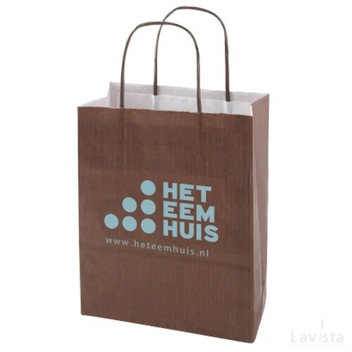 Papieren tas 320 x 410 x 120 mm. gekleurd bruin