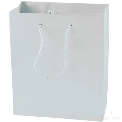 Mat gelamineerde papieren tas 160 x 190 x 80 mm.