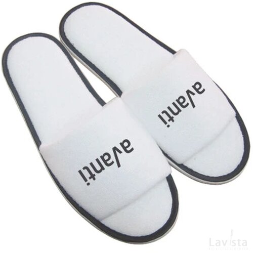 Paar slippers, open teen zwart