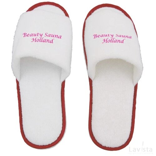 Paar slippers, open teen rood