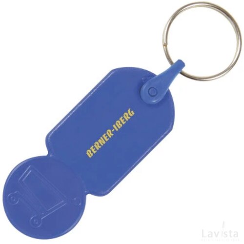 Sleutelhanger winkelwagenmuntje € 0,50 donkerblauw
