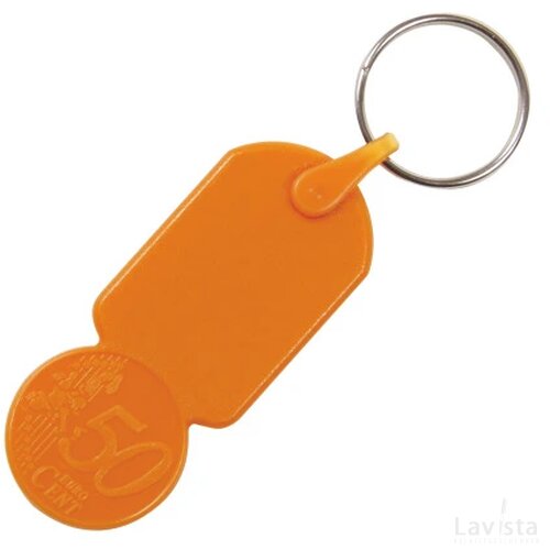 Sleutelhanger winkelwagenmuntje € 0,50 oranje