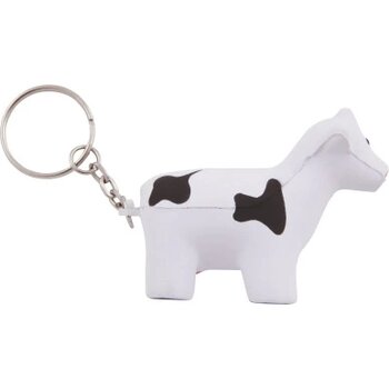 Anti-stress Koe met sleutelhanger wit/zwart
