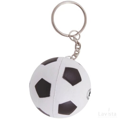 Anti-stress voetbal met sleutelhanger Zwart