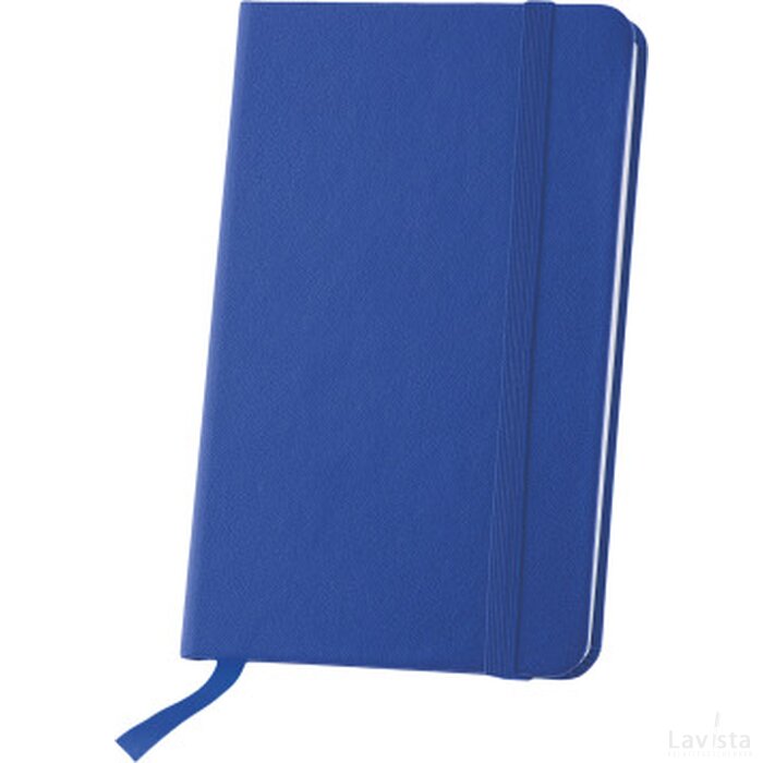 Notitieboekje A6 met elastiek en leeslint, 80 pagina`s donkerblauw