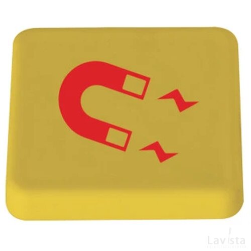 Magneet 30 x 30 mm. TAMPONDRUK geel