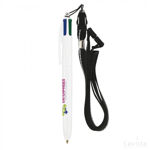 BIC® 4 Colours balpen + Lanyard
