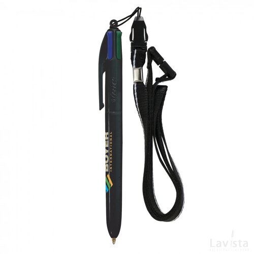 BIC® 4 Colours balpen + Lanyard