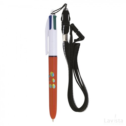 BIC® 4 Colours Fine balpen + Lanyard